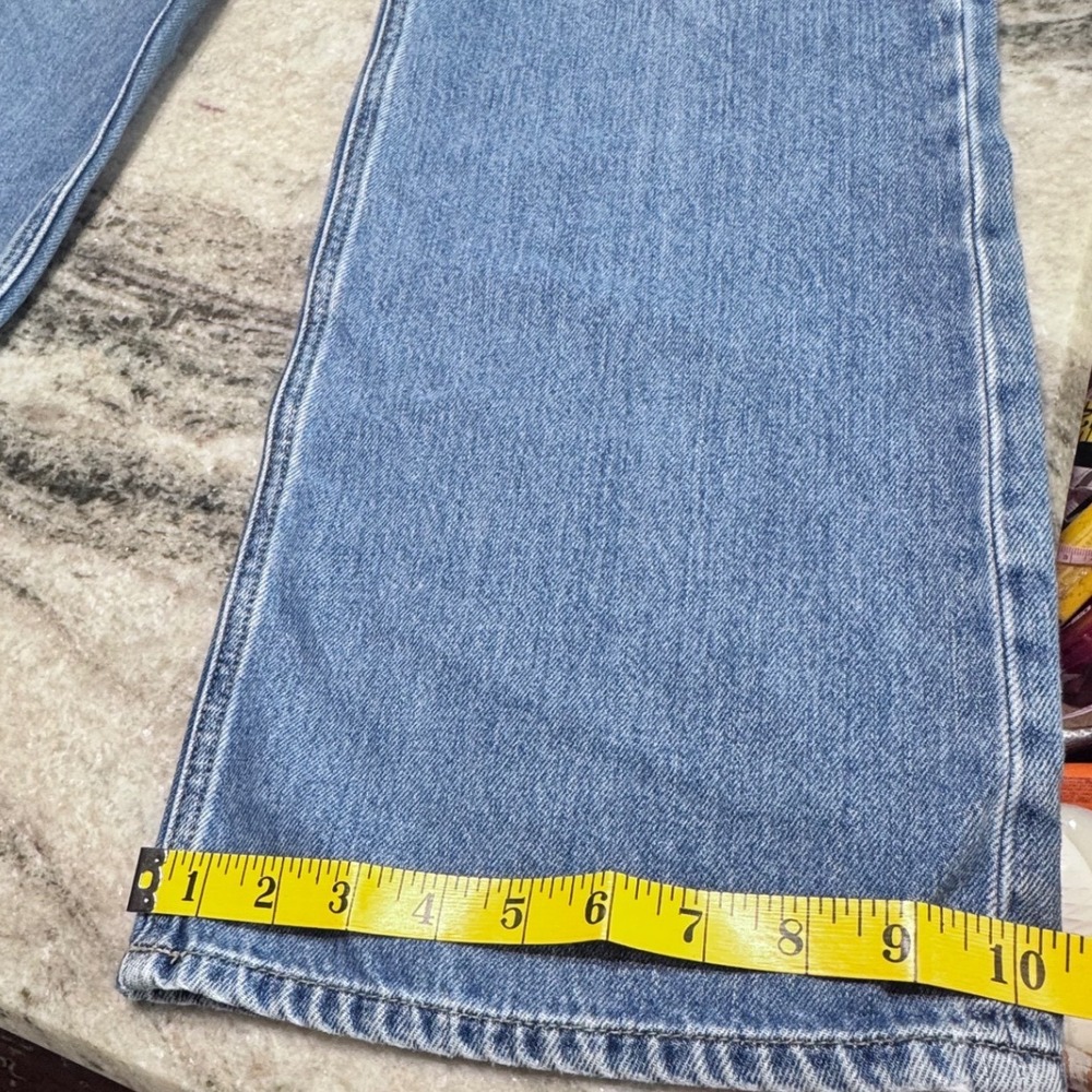 Zenana Jeans Wide Leg 100% Cotton Blue 25 High Rise 90s Boho Western - Picture 8 of 9
